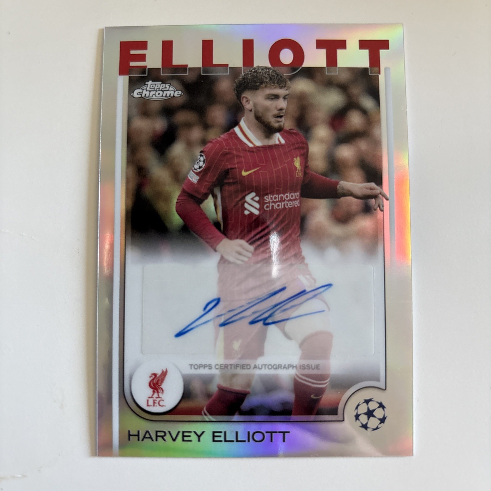 Topps Chrome UCC 2024-25 Harvey Elliott Liverpool Autograph  for sale on Ebay