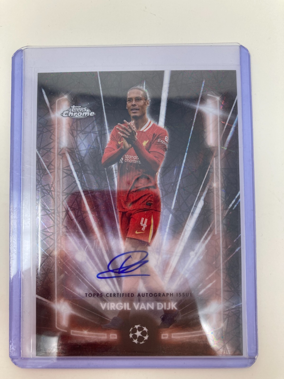 TOPPS CHROME  24/25 VIRGIL VAN DIJK LIVERPOOL BLACK LAZER AUTO . for sale on Ebay