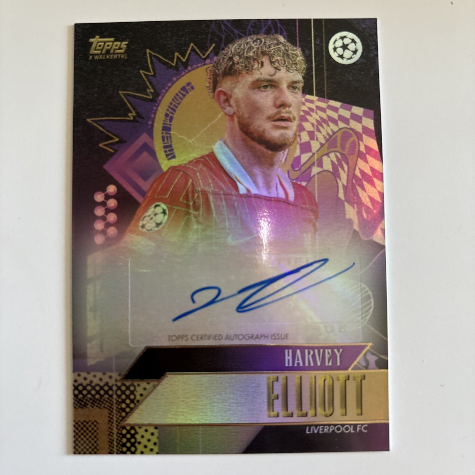 Harvey Elliott Auto 2024/25 Topps UCC Gold x Walkertkl – Liverpool FC 🔥 UCL for sale on Ebay