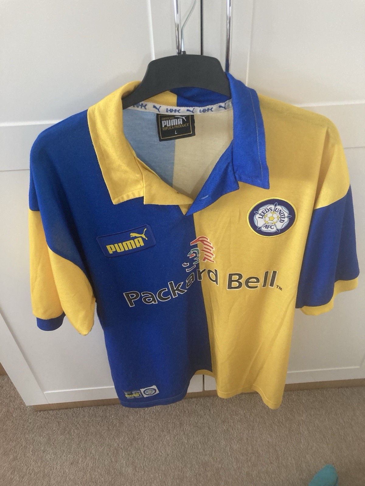 Leeds United Away Shirt 1997/98 Packard Bell L Size for sale on Ebay