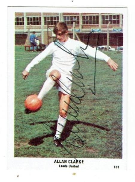 ALLAN CLARKE signed 1970/71 SUN Football card #101 LEEDS ENGLAND for sale on Ebay