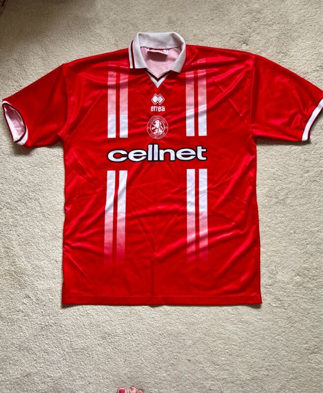 Middlesbrough Short Sleeve Football Shirt XL Errea CELLNET late 90's for sale on Ebay