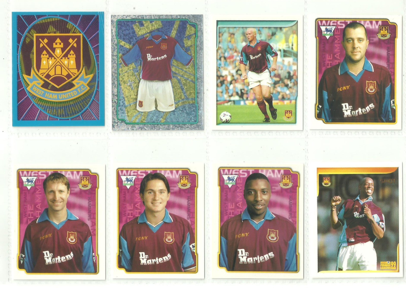 8 x WEST HAM UNITED - Merlin Premier League 1999 Stickers [Unused] for sale on Ebay