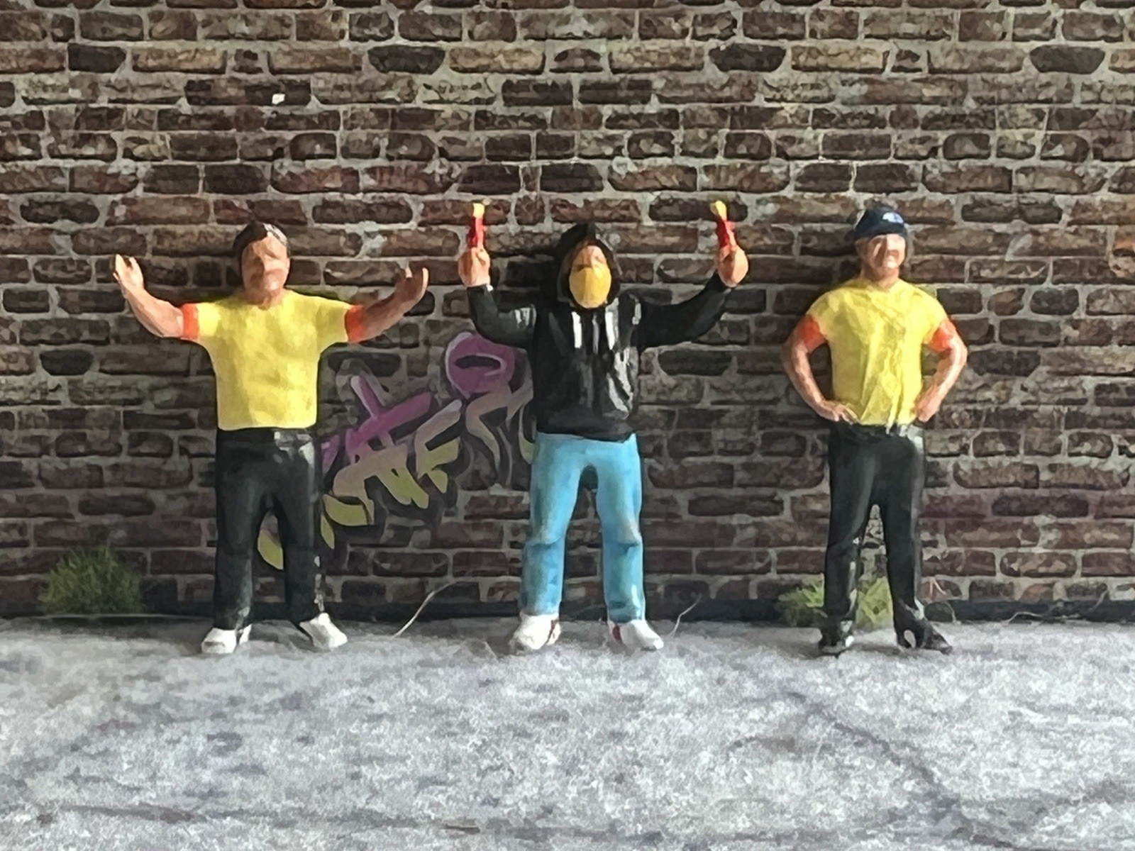 Subbuteo fan figures- Anarchist and Anti Police Protestors  for sale on Ebay