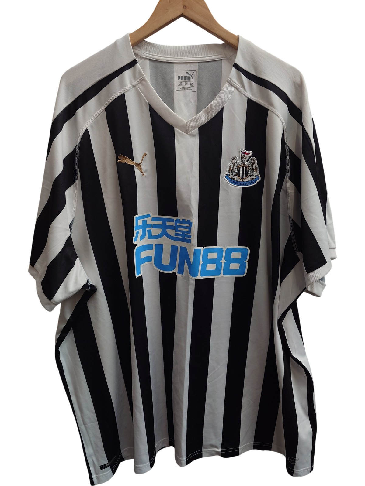 PUMA Newcastle United Home Football Shirt Black White Stripes Size 6XL for sale on Ebay