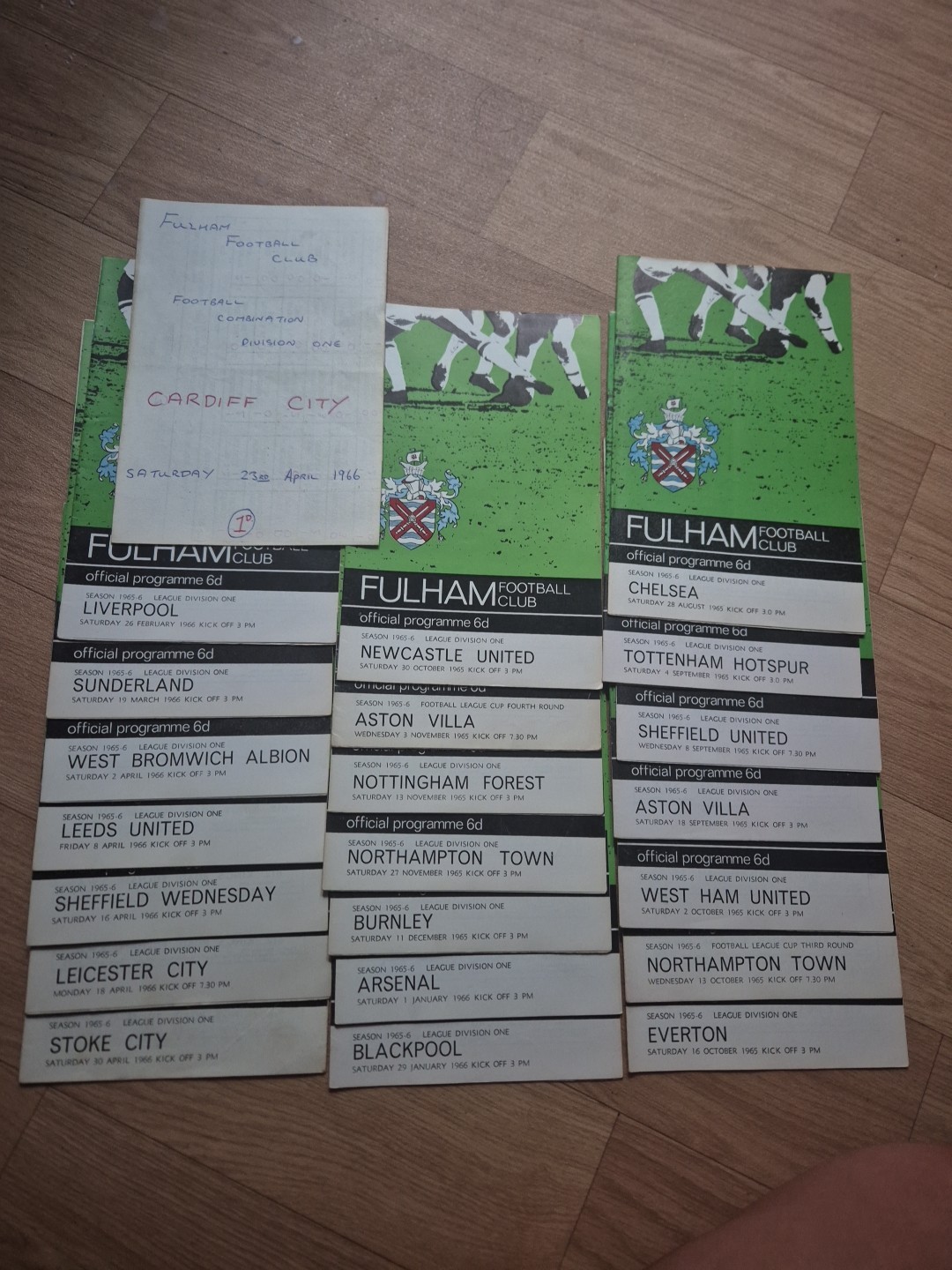 Fulham Football Programmes 1965/66 Season for sale on Ebay