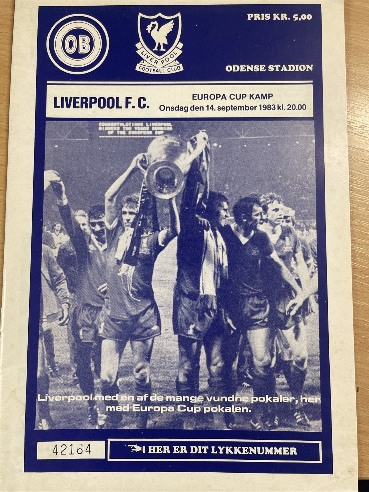BK Odense Vs Liverpool 1983/84 Season 14/09/1983 Europe Cup for sale on Ebay