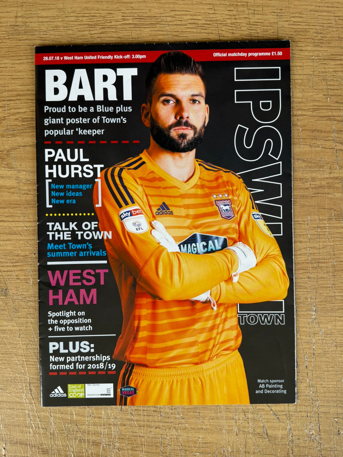Ipswich Town v West Ham United 28 July 2018 Friendly Programme ITFC + Tickets for sale on Ebay