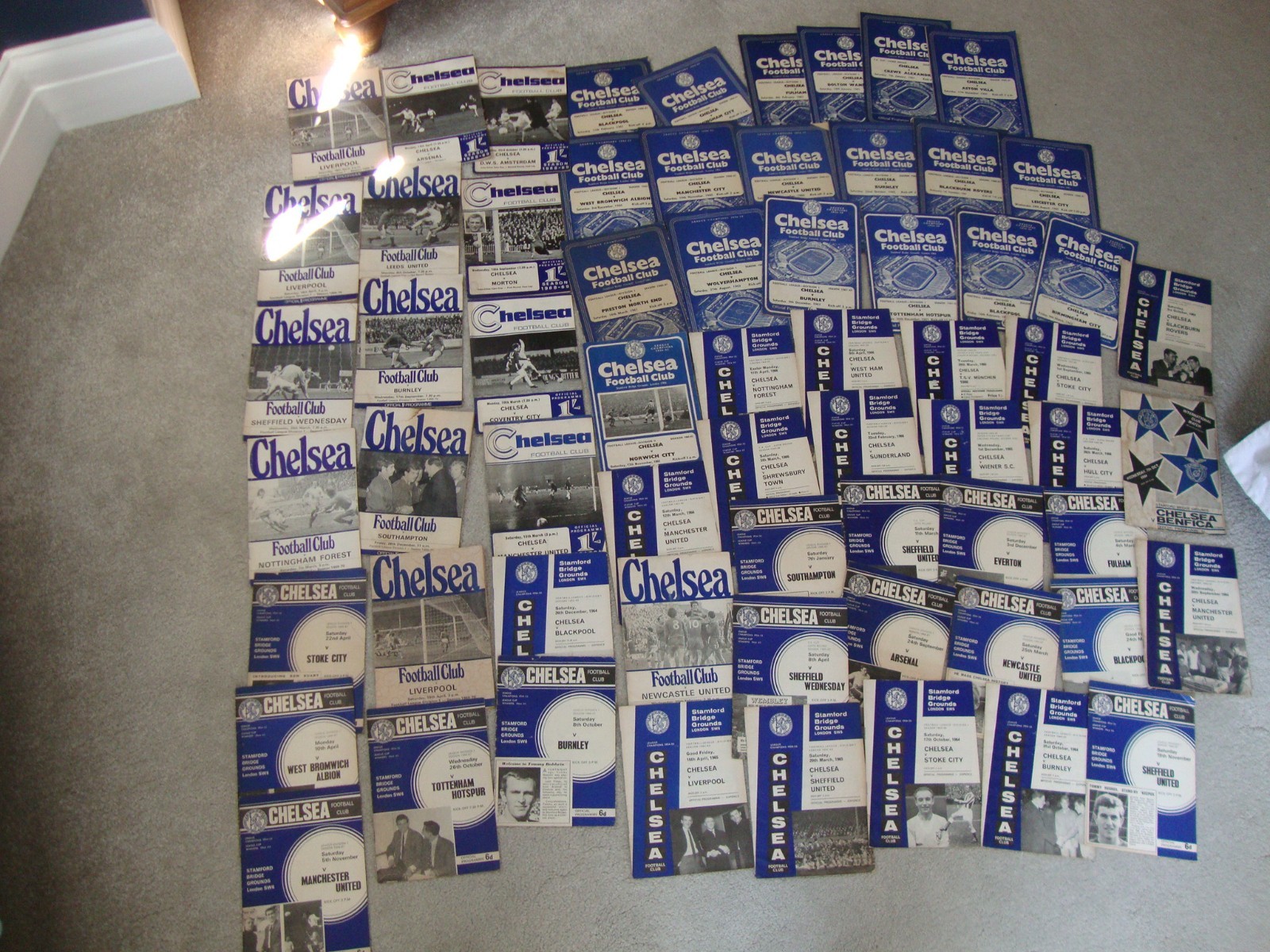 COLLECTION OF 64 CHELSEA HOME PROGRAMMES FROM THE 60S for sale on Ebay