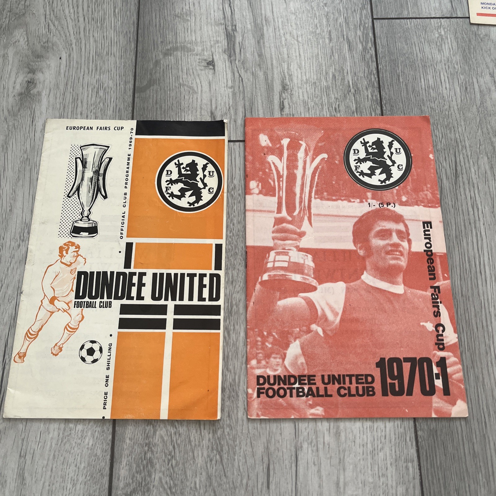 Dundee United v Newcastle United Fairs Cup, 15/9/1969 & Grasshoppers 15/09/70 for sale on Ebay