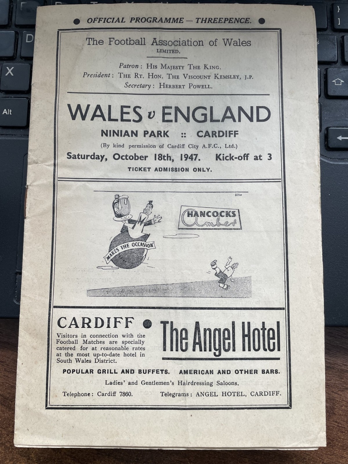 1947 WALES V ENGLAND for sale on Ebay