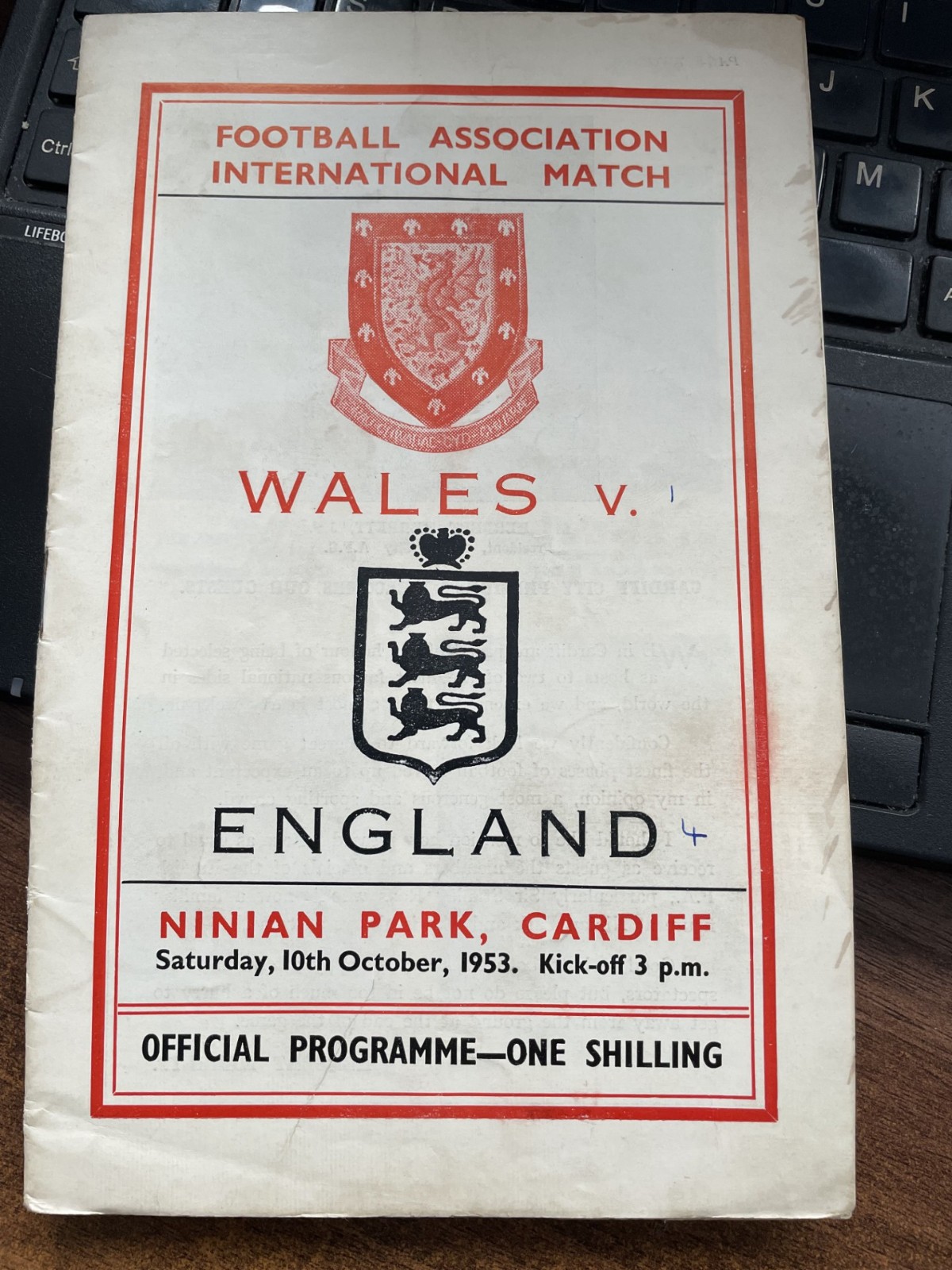1953 WALES V ENGLAND for sale on Ebay