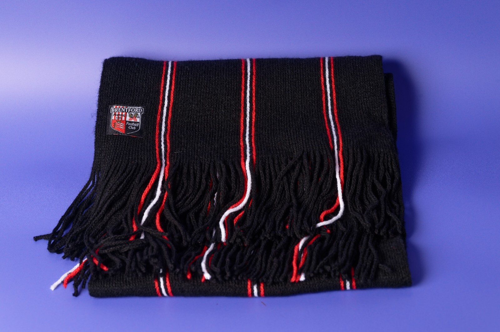 Brentford Fc Scarf Red White Black College Style with emblem for sale on Ebay
