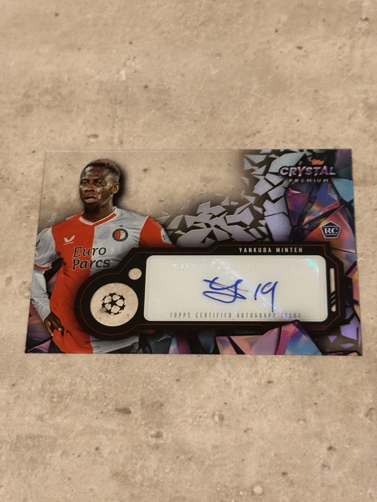 Topps Crystal UCC 23/24 - YANKUBA MINTEH Rookie Feyenoord Brighton - Base Auto for sale on Ebay