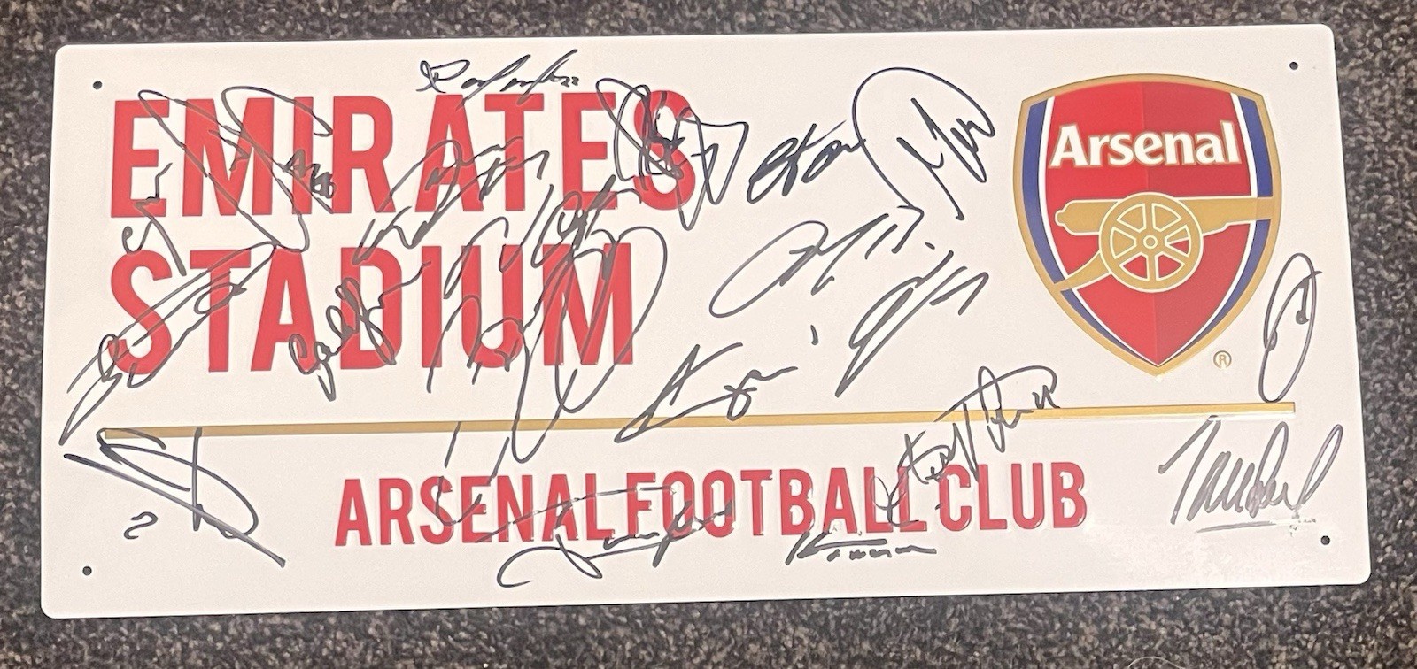 Arsenal Squad Signed Street Sign By 2024/25 Squad  wCOA for sale on Ebay