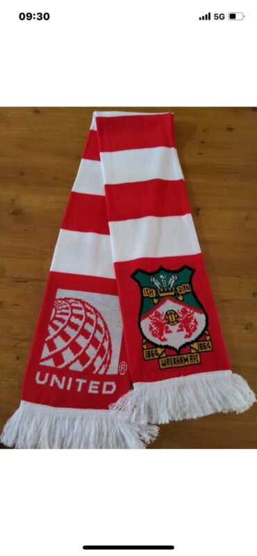 Wrexham AFC Scarf - Limited Edition Wrexham/United Airlines Welcome to Wrexham for sale on Ebay