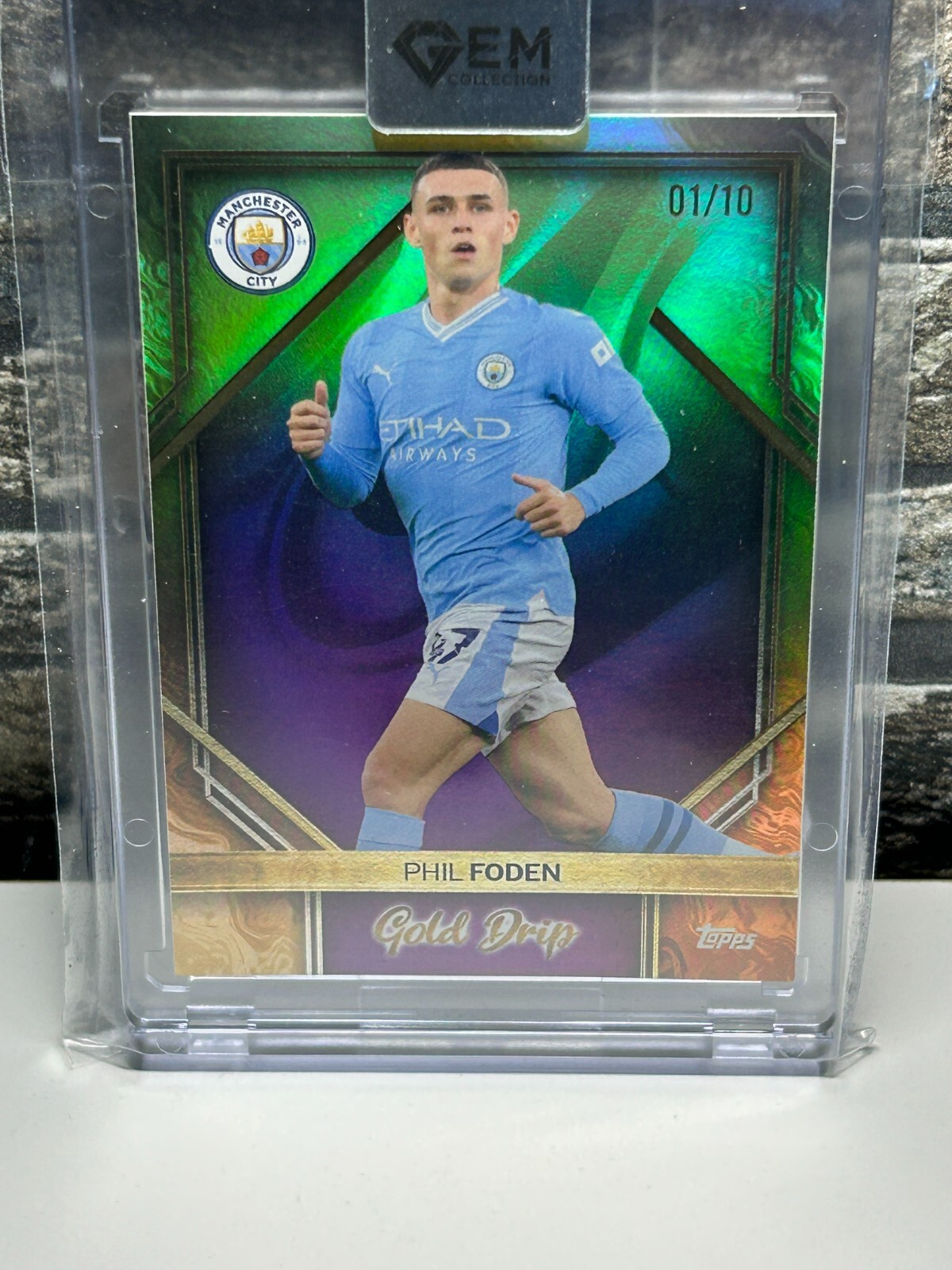 Phil Foden Manchester City 2024 Topps Gold Drip /10 First Print for sale on Ebay
