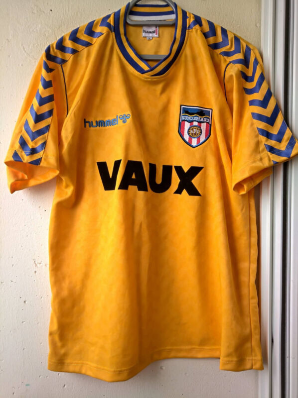 Rare Sunderland Hummel yellow third retro shirt , jersey 1989 - 1991 No vintage for sale on Ebay