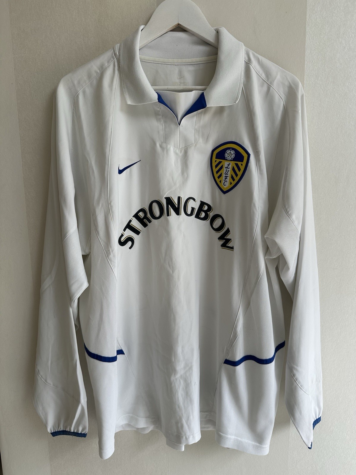 Leeds Football Shirt Home Kit 2002/03 Long Sleeve Size Large for sale on Ebay