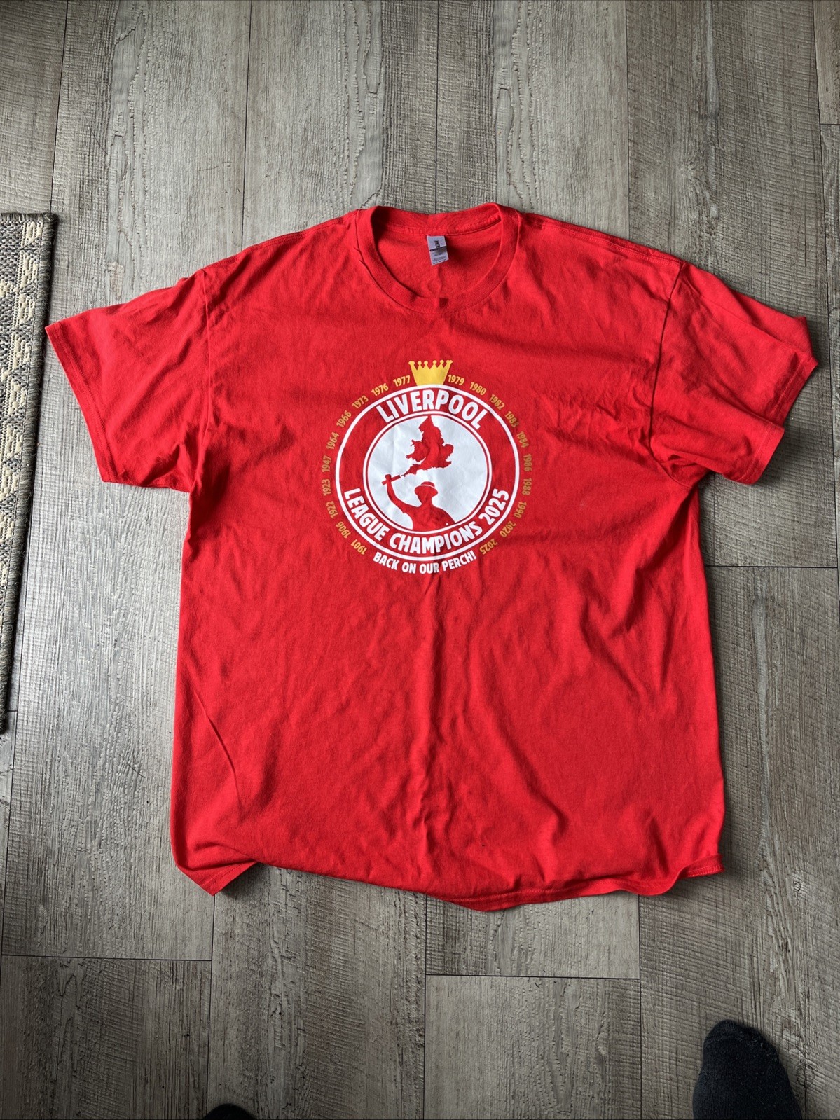 Liverpool 2025 Champions Adult T-Shirt Medium  for sale on Ebay