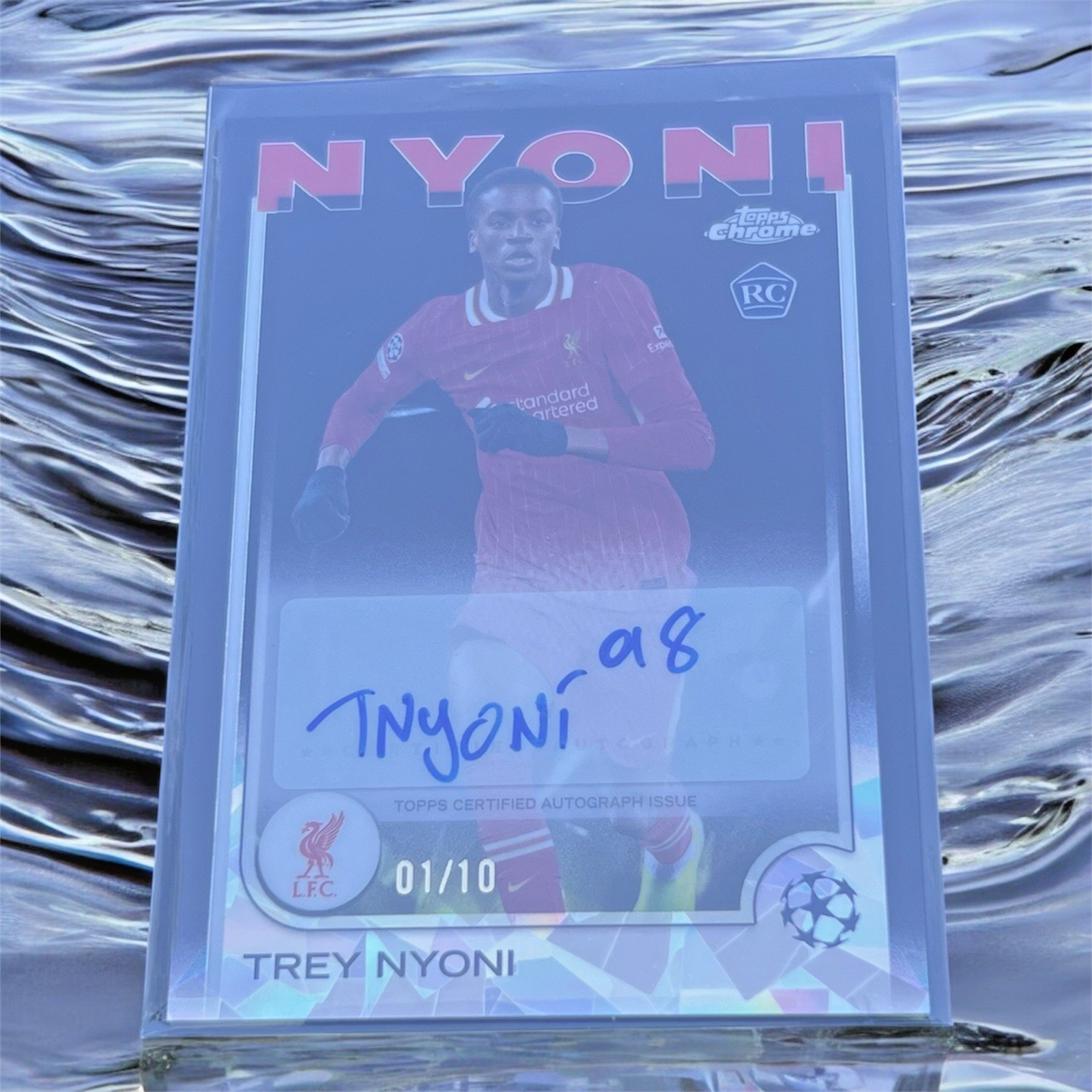 Trey Nyoni Topps Chrome Sapphire Auto 1/10 Black Liverpool MASSIVE ROOKIE Chase for sale on Ebay