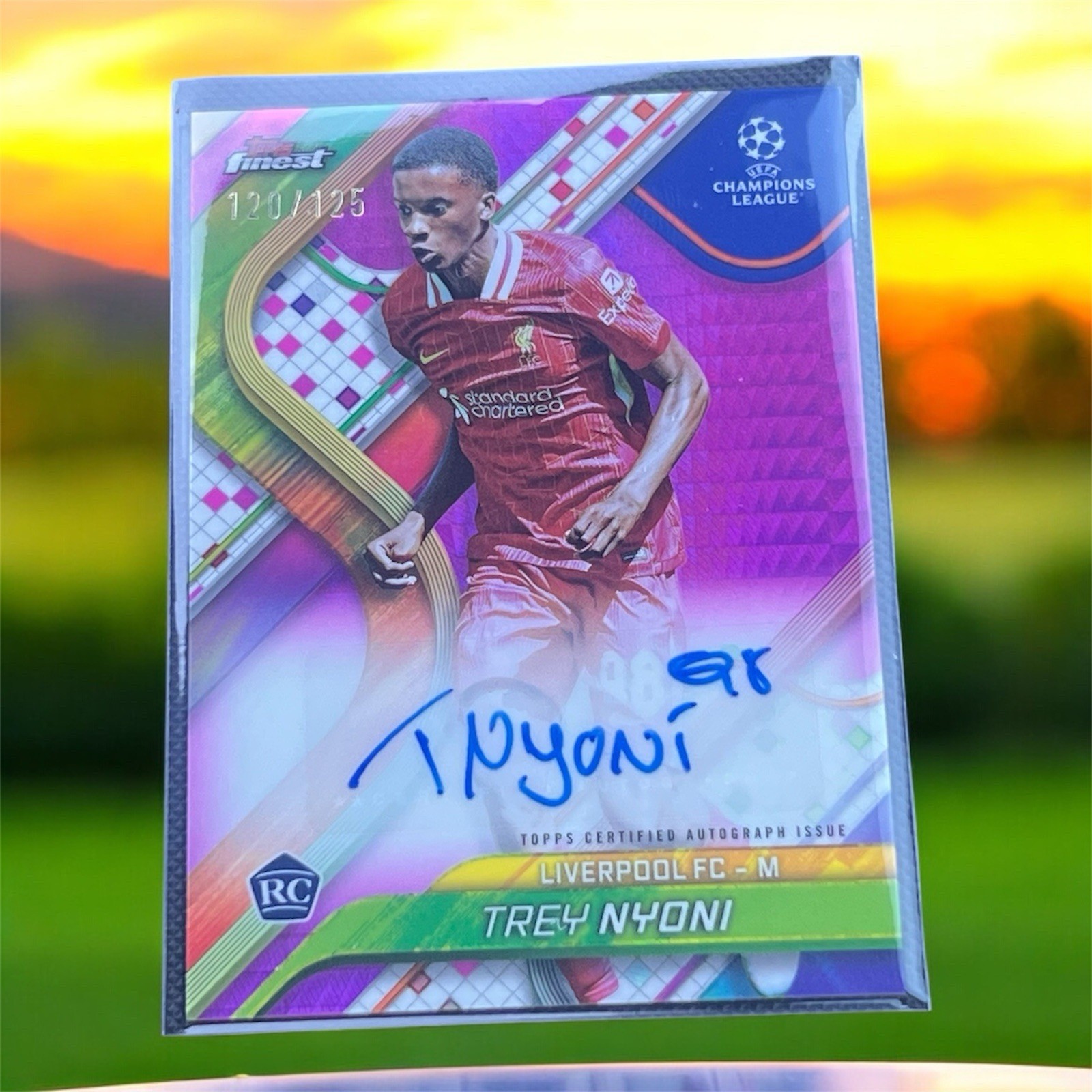 2024-25 Topps Finest UCC - Trey Nyoni Auto /125 Liverpool BIG ROOKIE CHASE for sale on Ebay