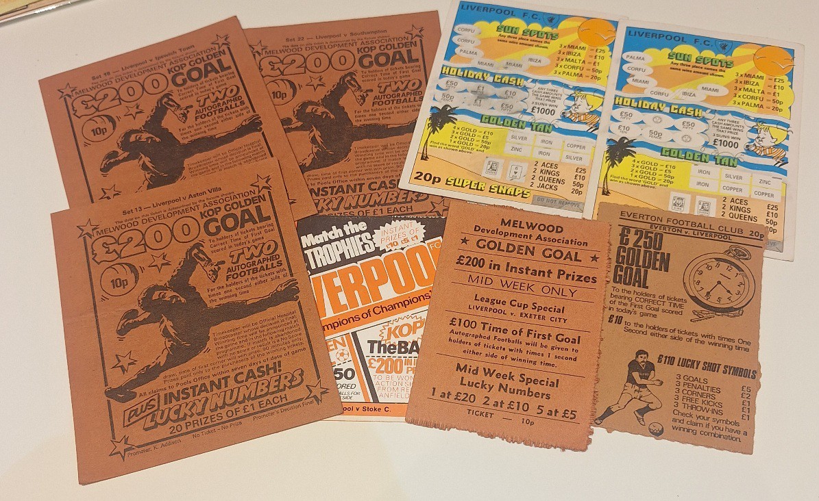 Eight Liverpool Golden Goal Tickets From The Late 1970's & Early 1980's  for sale on Ebay