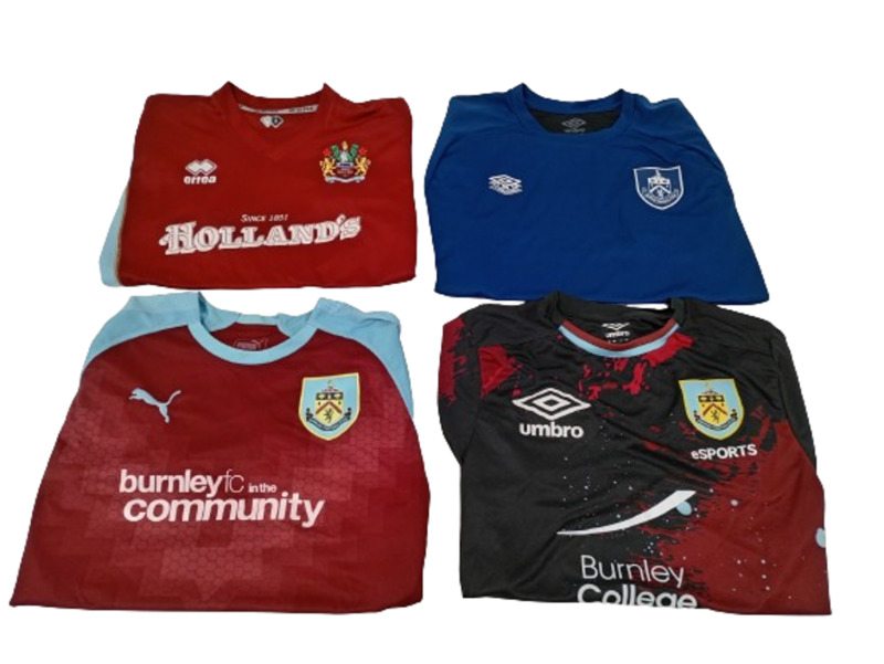 Burnley FC Official Football Shirts Bundle Set of 4 Various Sponsors & Brands for sale on Ebay