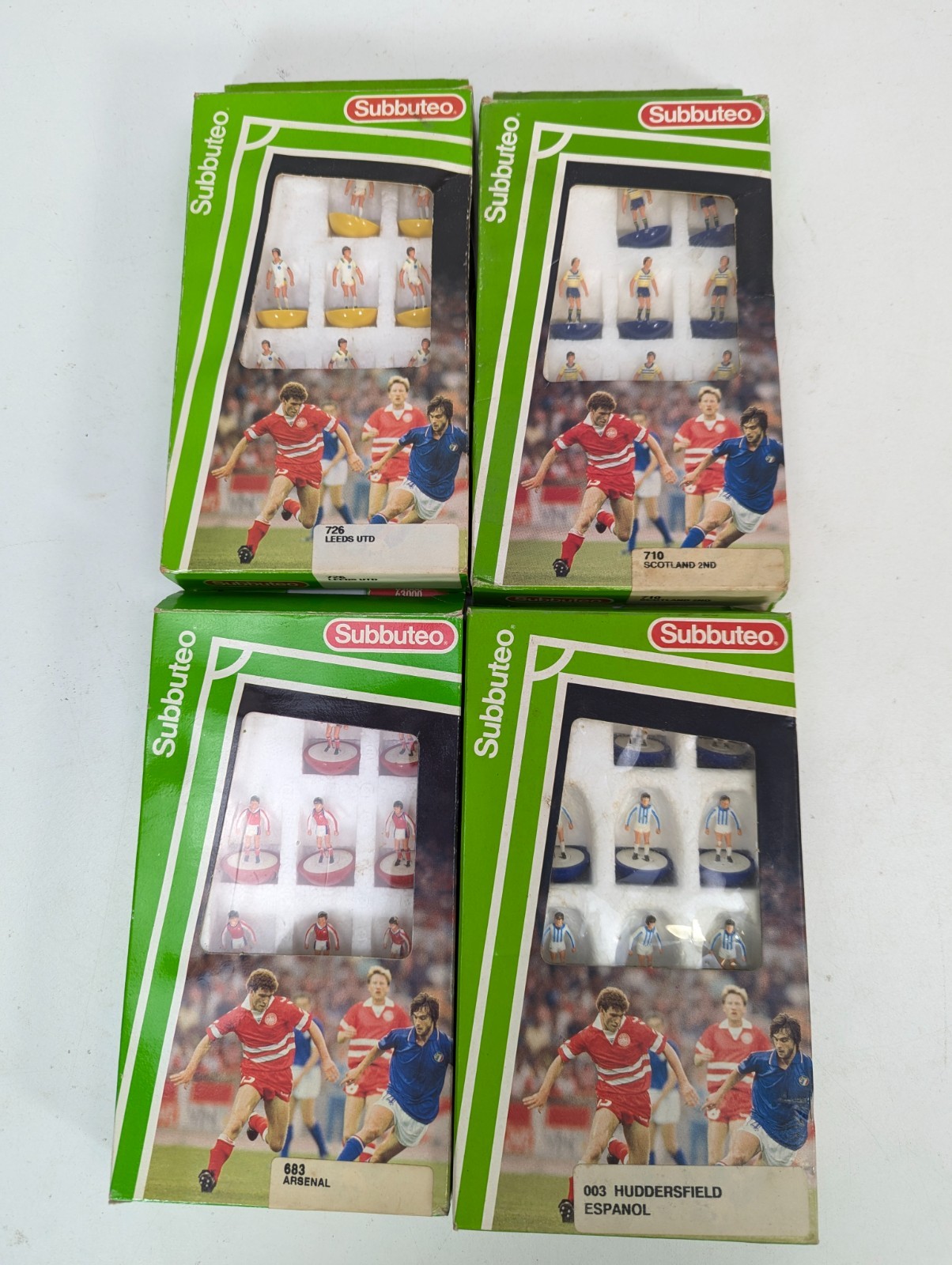 4x Subbuteo Team LW Lightweight Boxed Teams - Leeds, Arsenal. Scotland. Hudds. for sale on Ebay