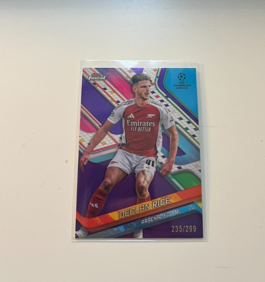2024-25 Topps Finest UCC - Declan RICE - Purple 235 /299 - Arsenal for sale on Ebay