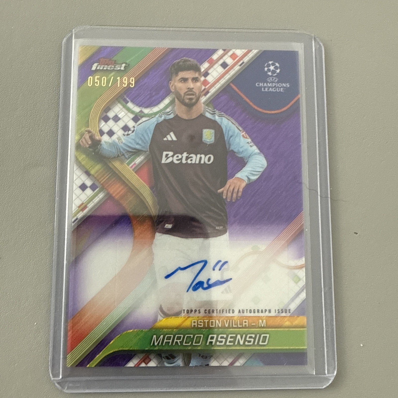 Marco Asensio Auto 50/199 - Aston Villa - Topps Finest UCC 2024-25 for sale on Ebay