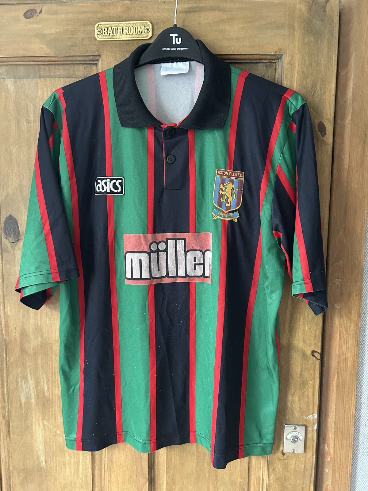 Aston Villa FC 1993/94 1994/95 ORIGINAL ASICS Away Football Shirt Adult Large £5 for sale on Ebay
