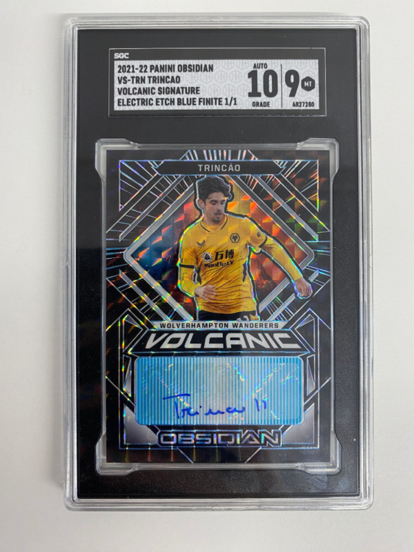 PANINI OBSIDIAN  21/22 FRANCISCO TRINCAO WOLVES BLUE FINITE AUTO SGC 9 10 1/1 for sale on Ebay