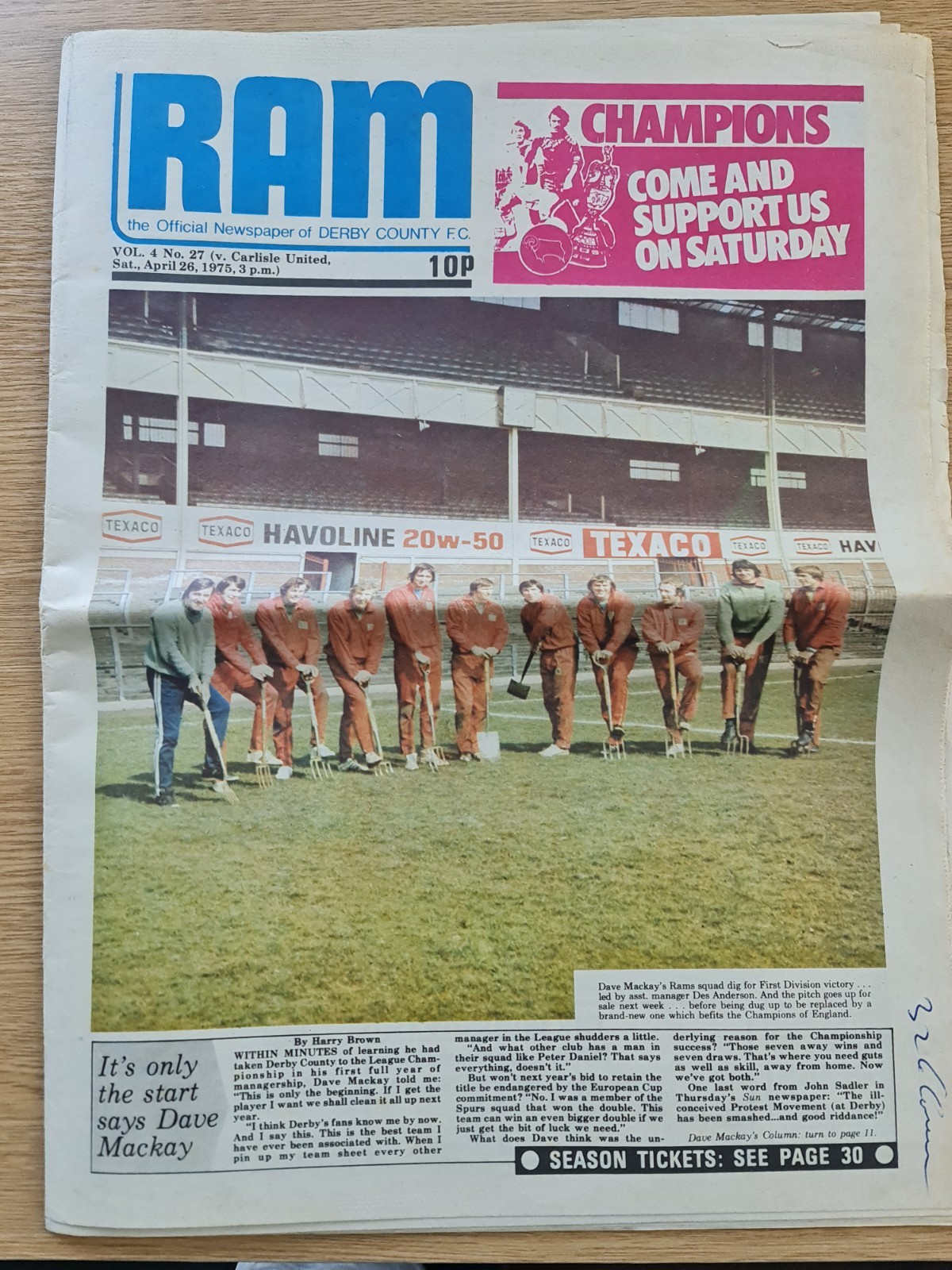 Derby County V Carlisle United 1974/75 for sale on Ebay
