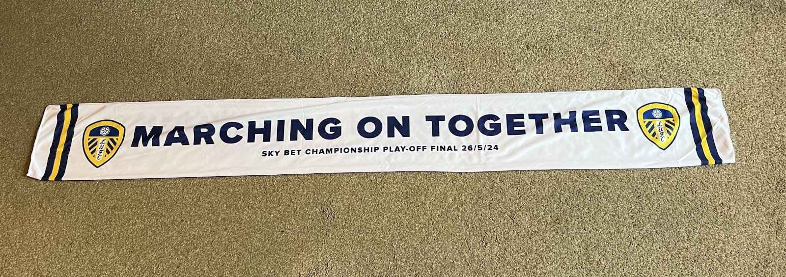 Leeds United Play Off Final Scarf 2024 ( v Southampton) Wembley for sale on Ebay
