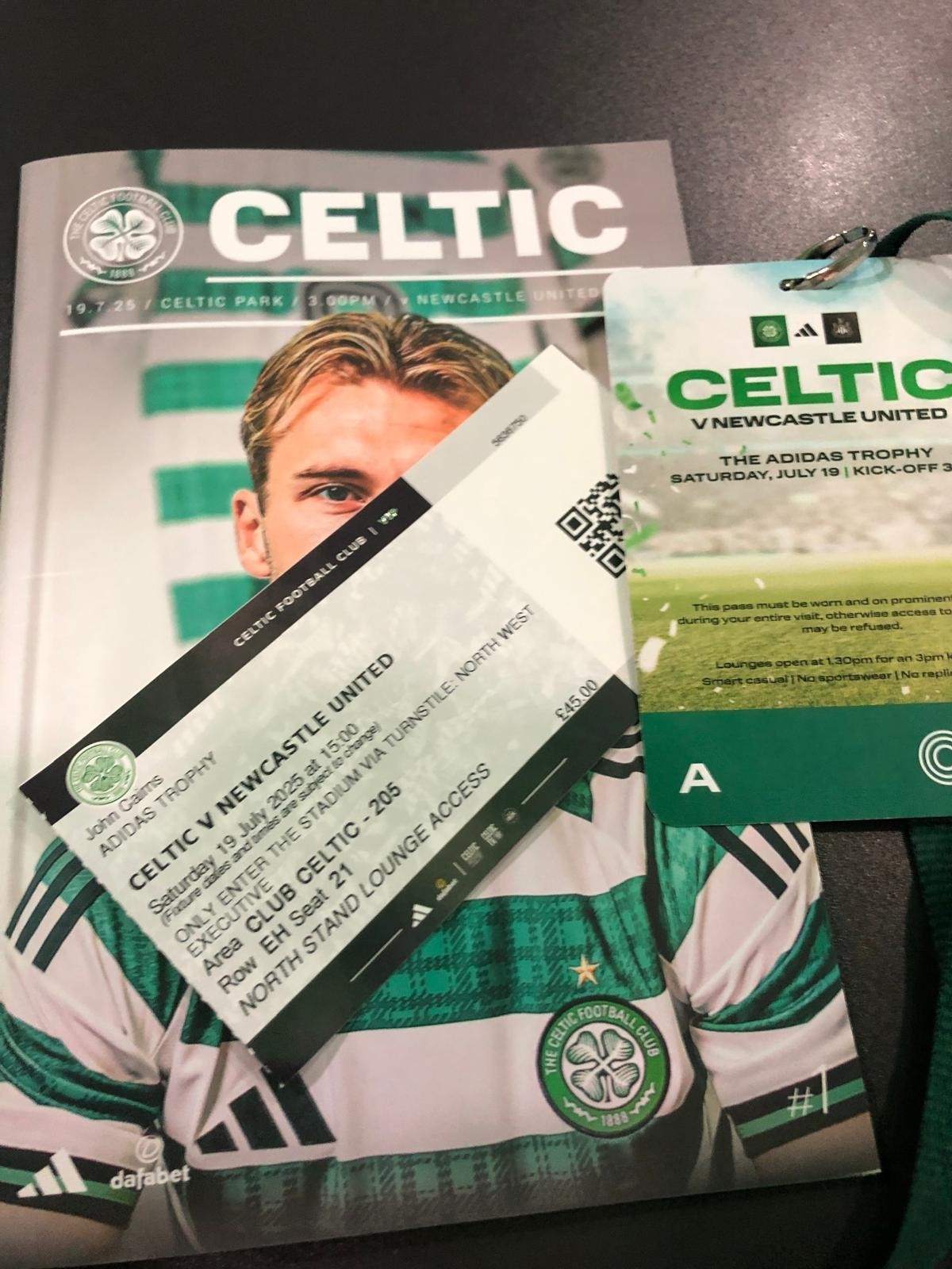 Celtic V  Newcastle Programme Ticket And Landyard for sale on Ebay