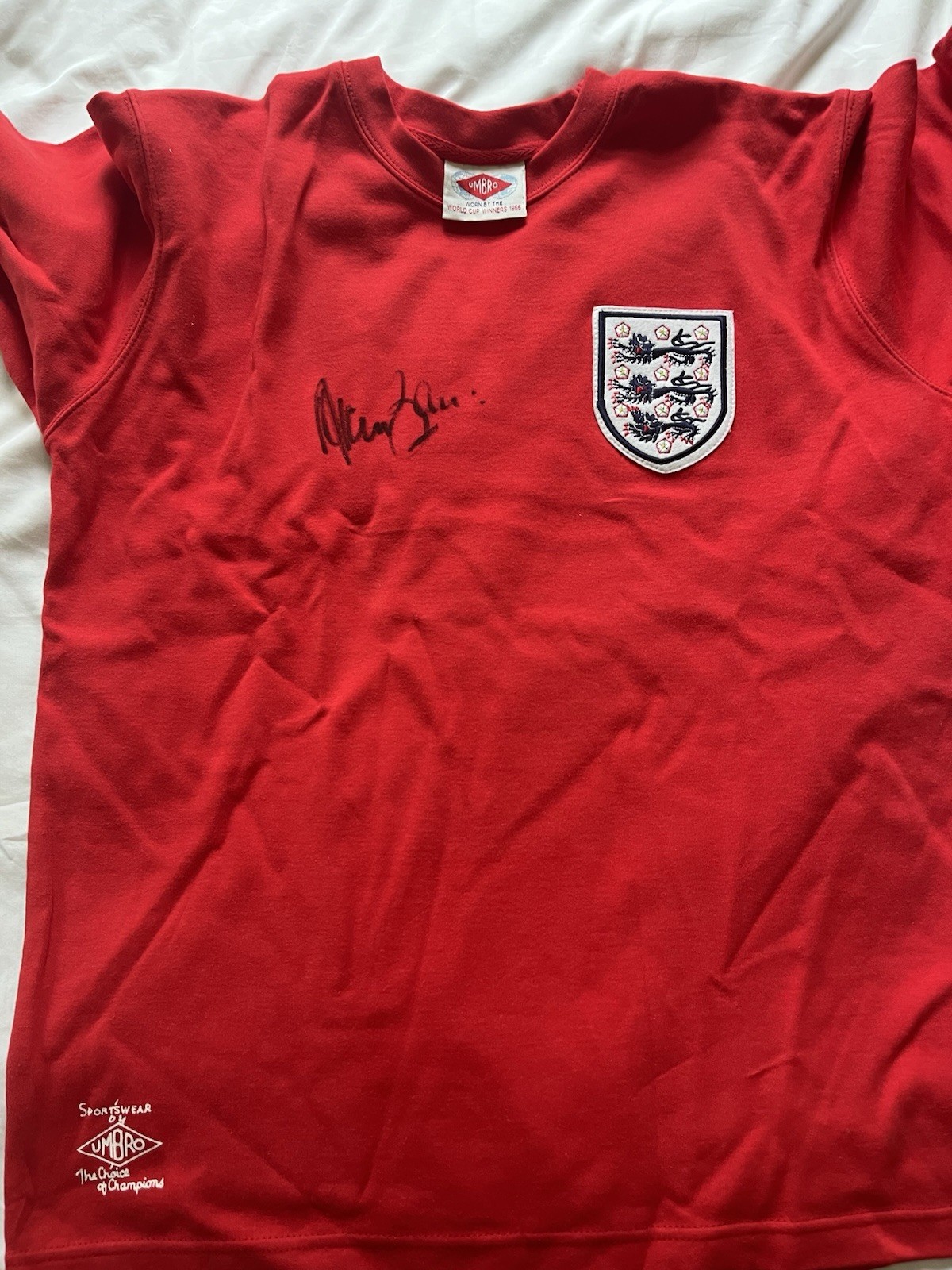 Signed ALAN BALL England Autograph Retro 1966 World Cup Shirt  for sale on Ebay