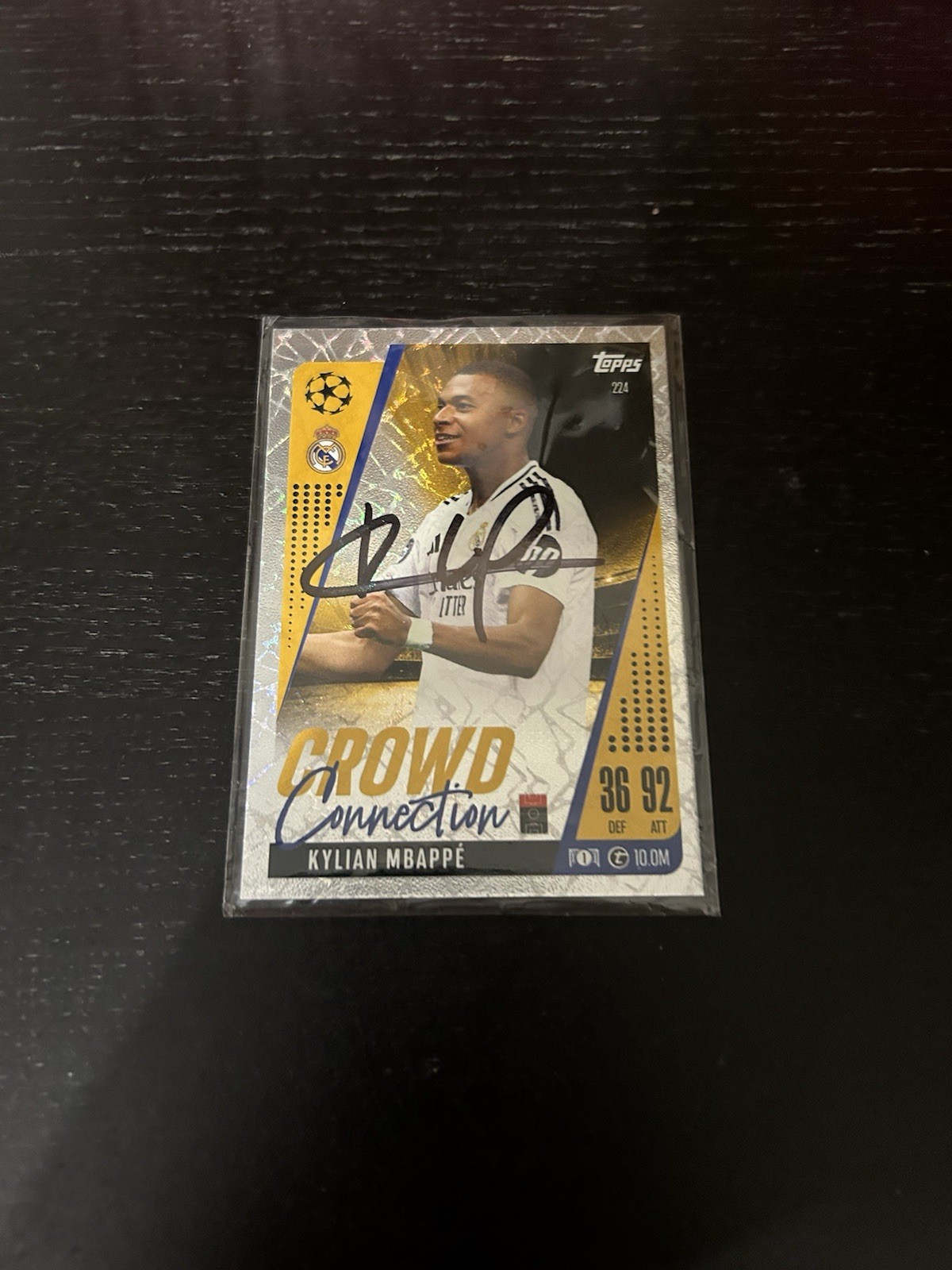 Kylian Mbappe Original Signed Real Madrid Champions League Football Card Topps for sale on Ebay