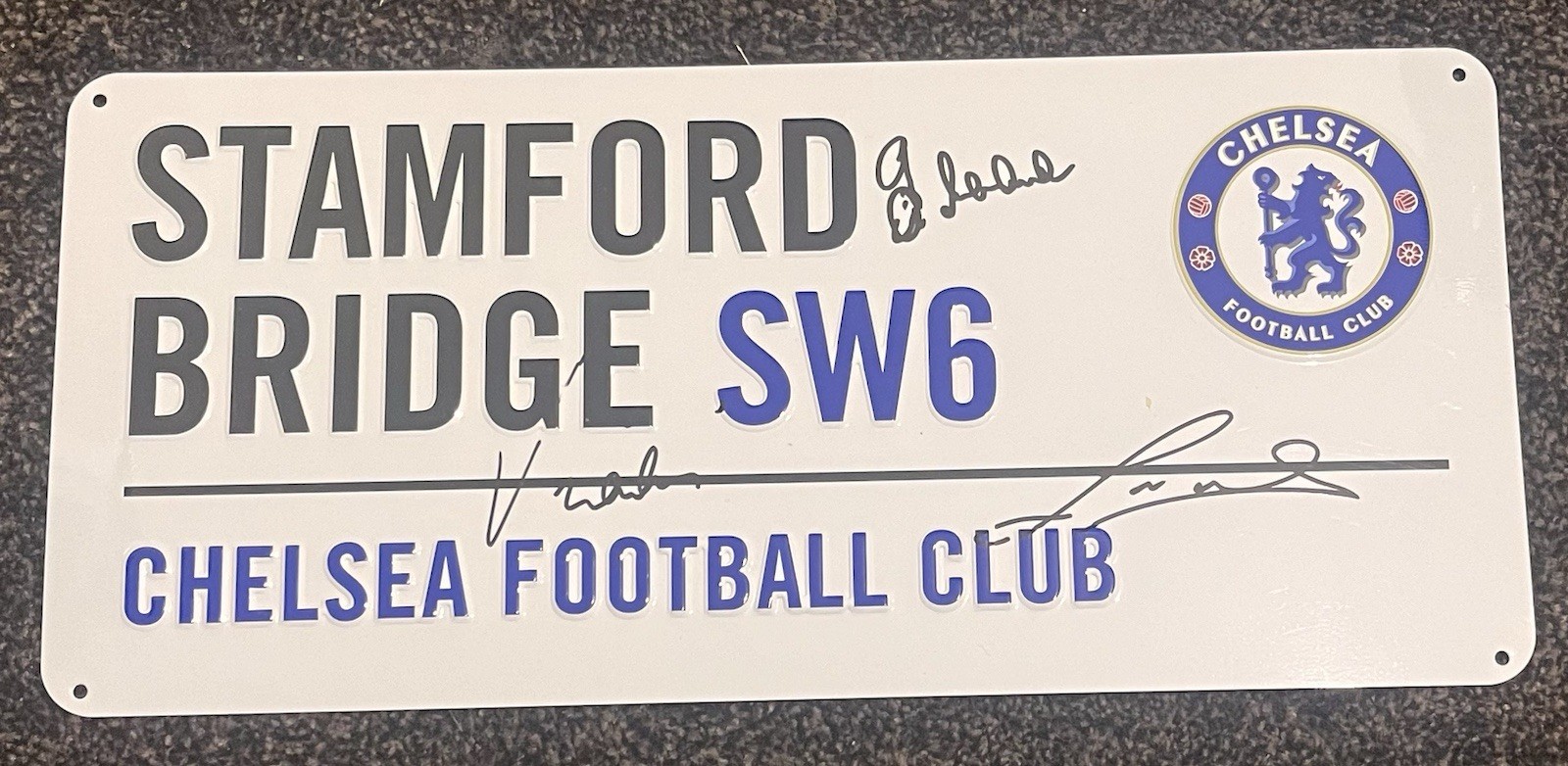 Chelsea Signed Street Sign By Franco Zola, Franco Vialli & Ruud Gullit  wCOA for sale on Ebay