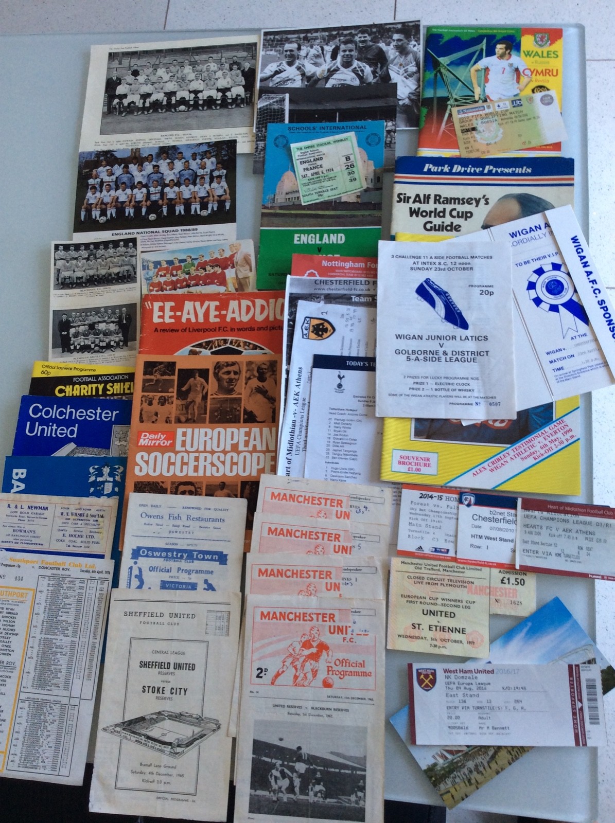 38 X BIG MATCH ETC, PROGRAMMES, TICKETS, 1933 RANGERS PHOTO, WORLD CUP, RESERVES for sale on Ebay