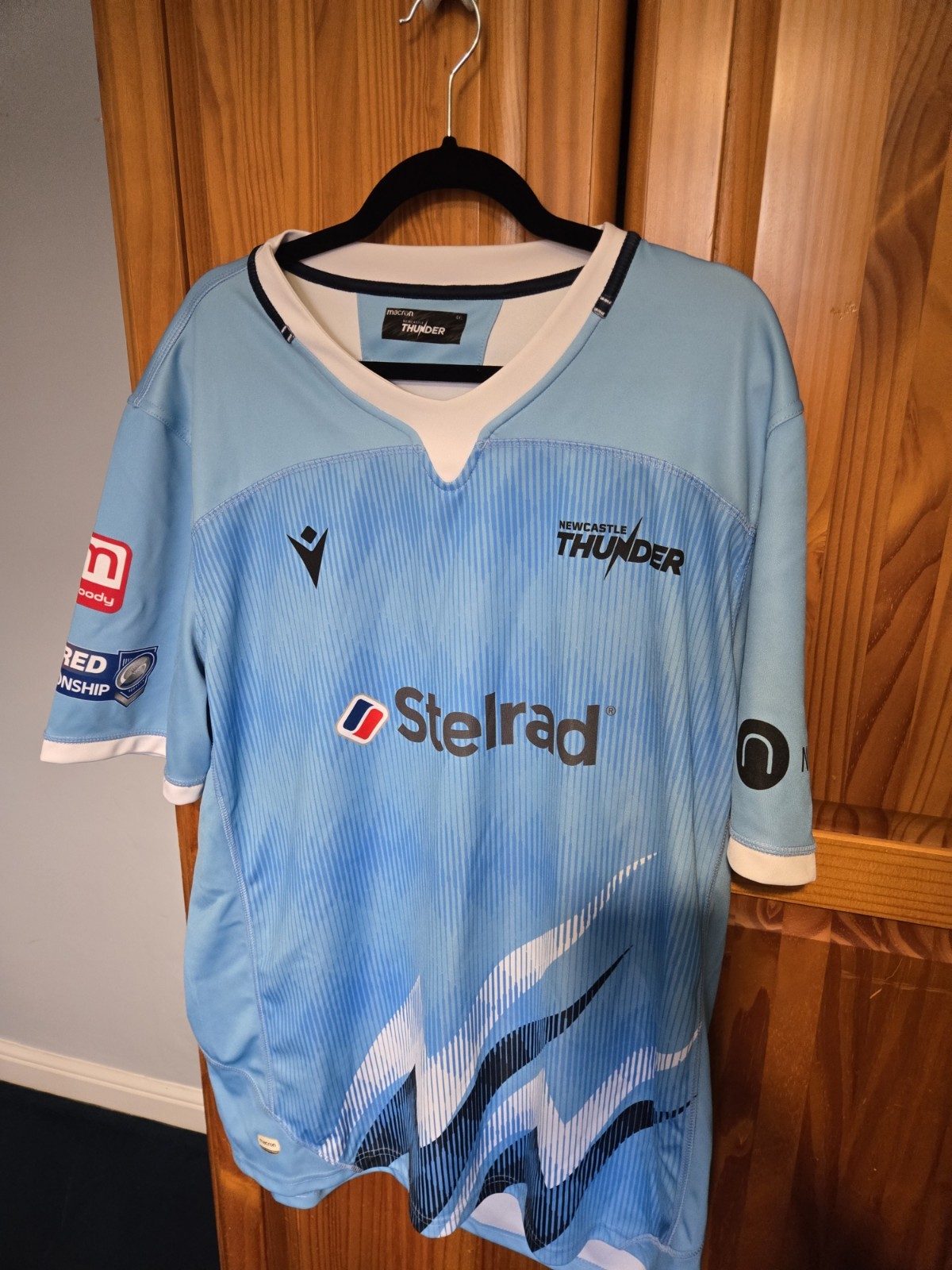 NEWCASTLE THUNDER AWAY RUGBY LEAGUE SHIRT Size XXL Macron for sale on Ebay