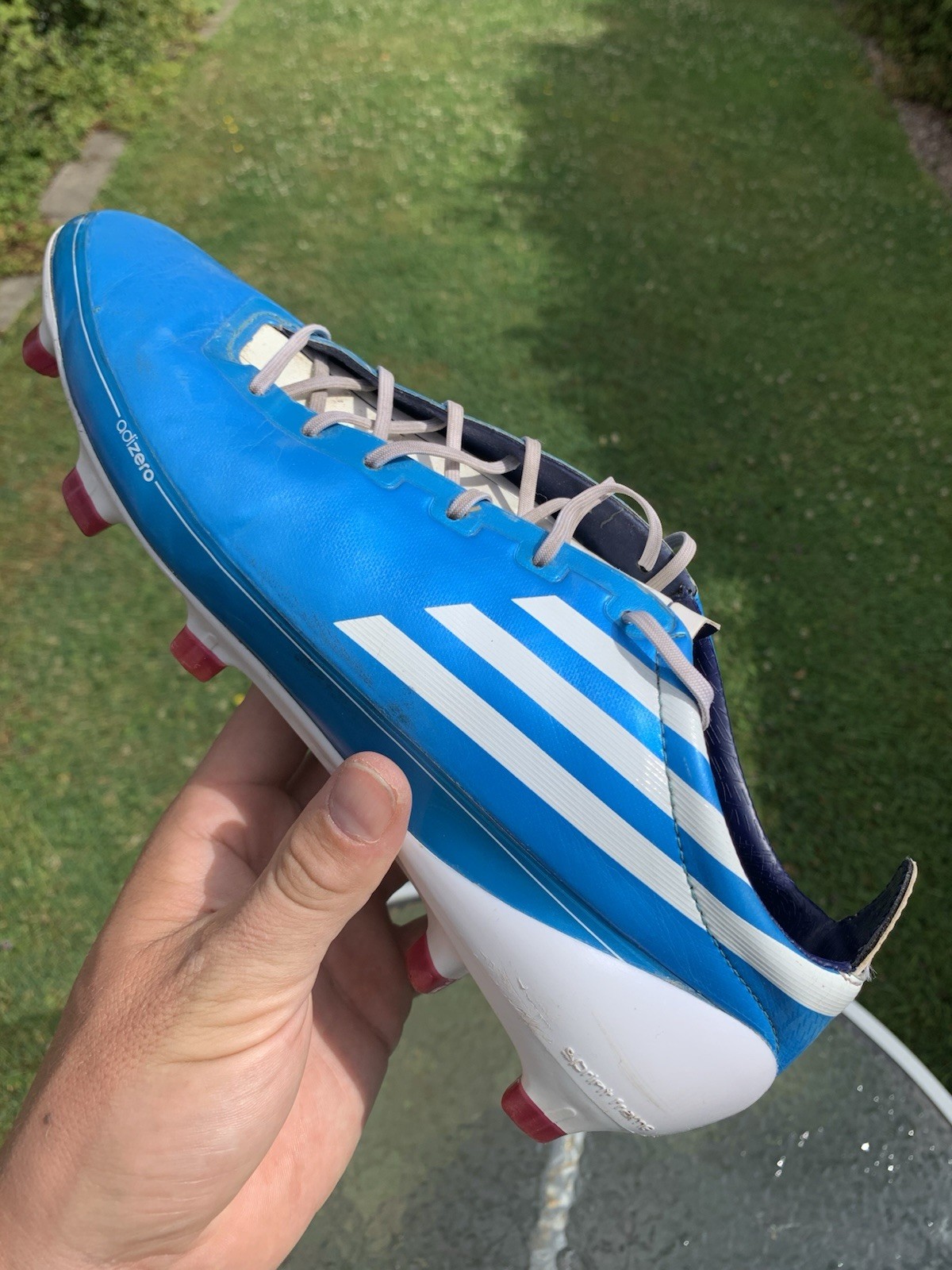 Adidas F50 Adizero FG Football Boots 2010 Size UK 9 Cyan / White / Pink (Rare) for sale on Ebay