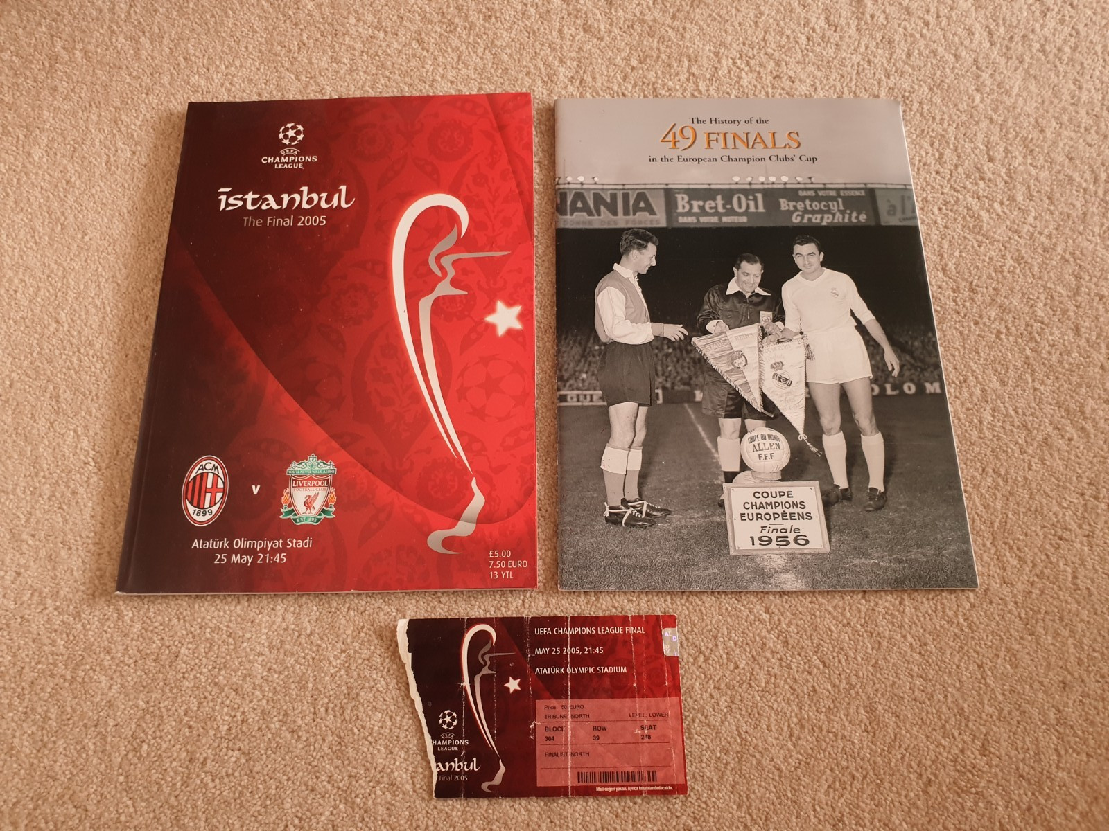 AC Milan V Liverpool - Champions League Final 2005 + Ticket for sale on Ebay