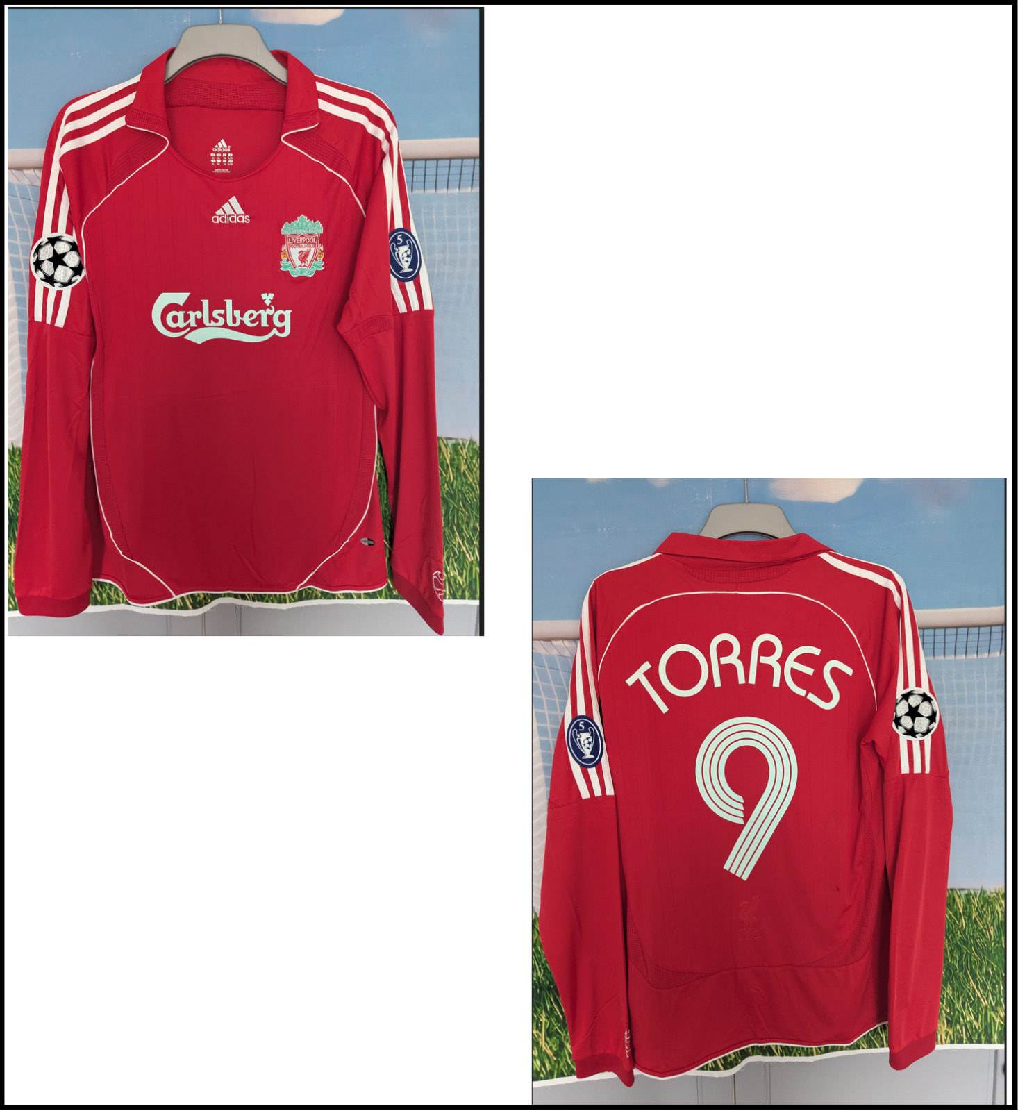 Liverpool 2006/2007 2008 football Shirt SIZE MEDIUM TORRES 9 '# LONG SLEEVE HOME for sale on Ebay