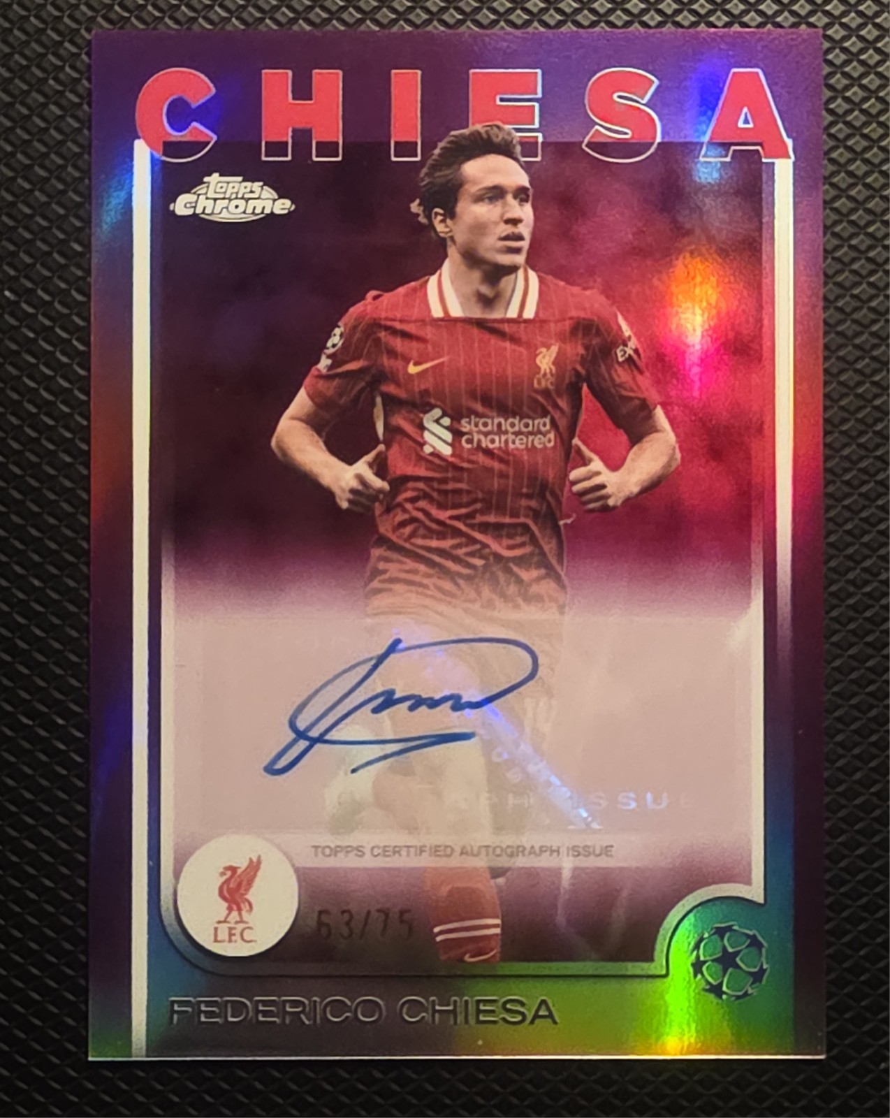 2024-25 Topps Chrome UCC Federico Chiesa Magenta Auto /75, Liverpool, Italy for sale on Ebay