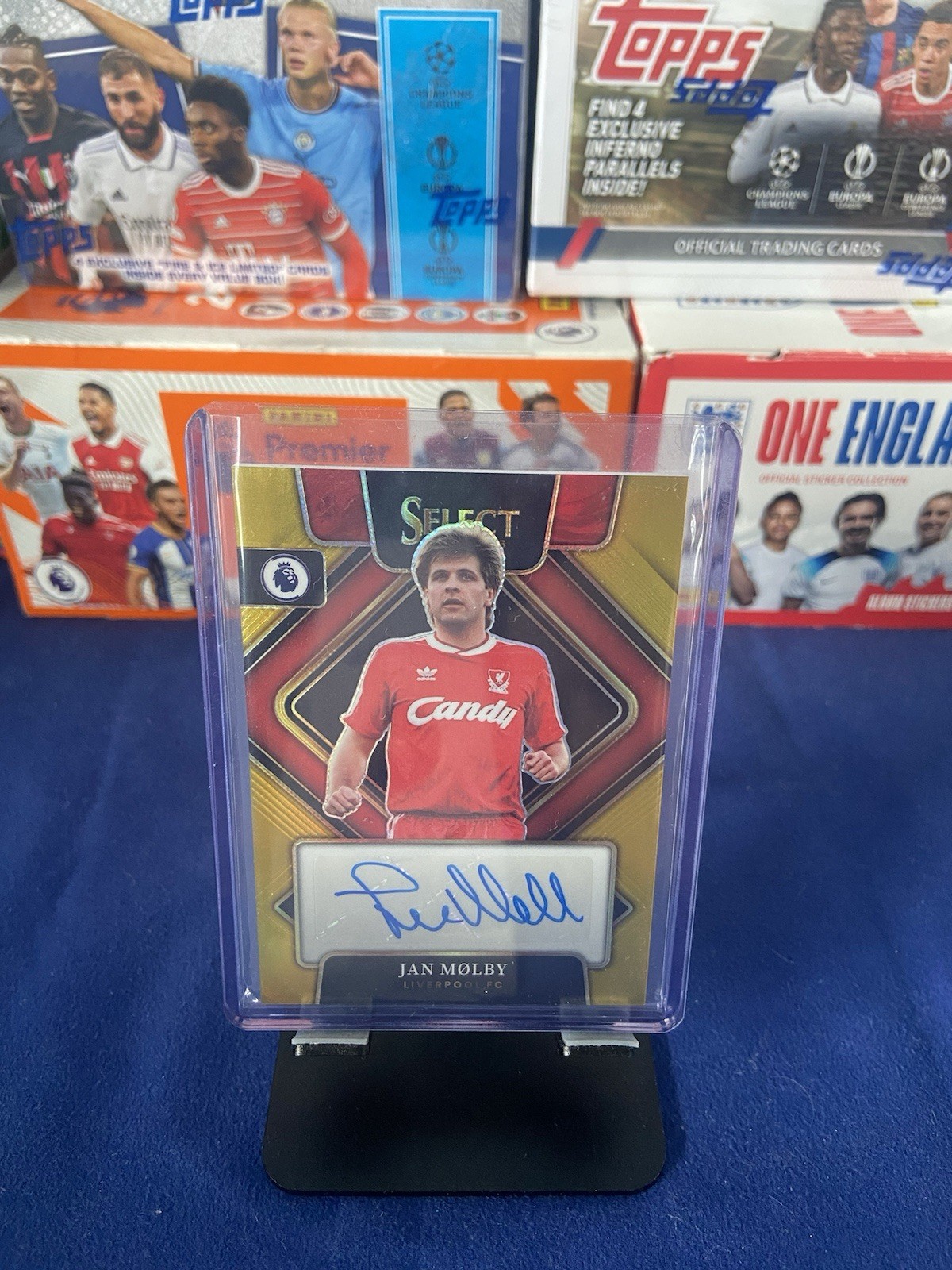 Jan Molby Select Panini Prizm Gold Autograph Liverpool Premier League /10 for sale on Ebay