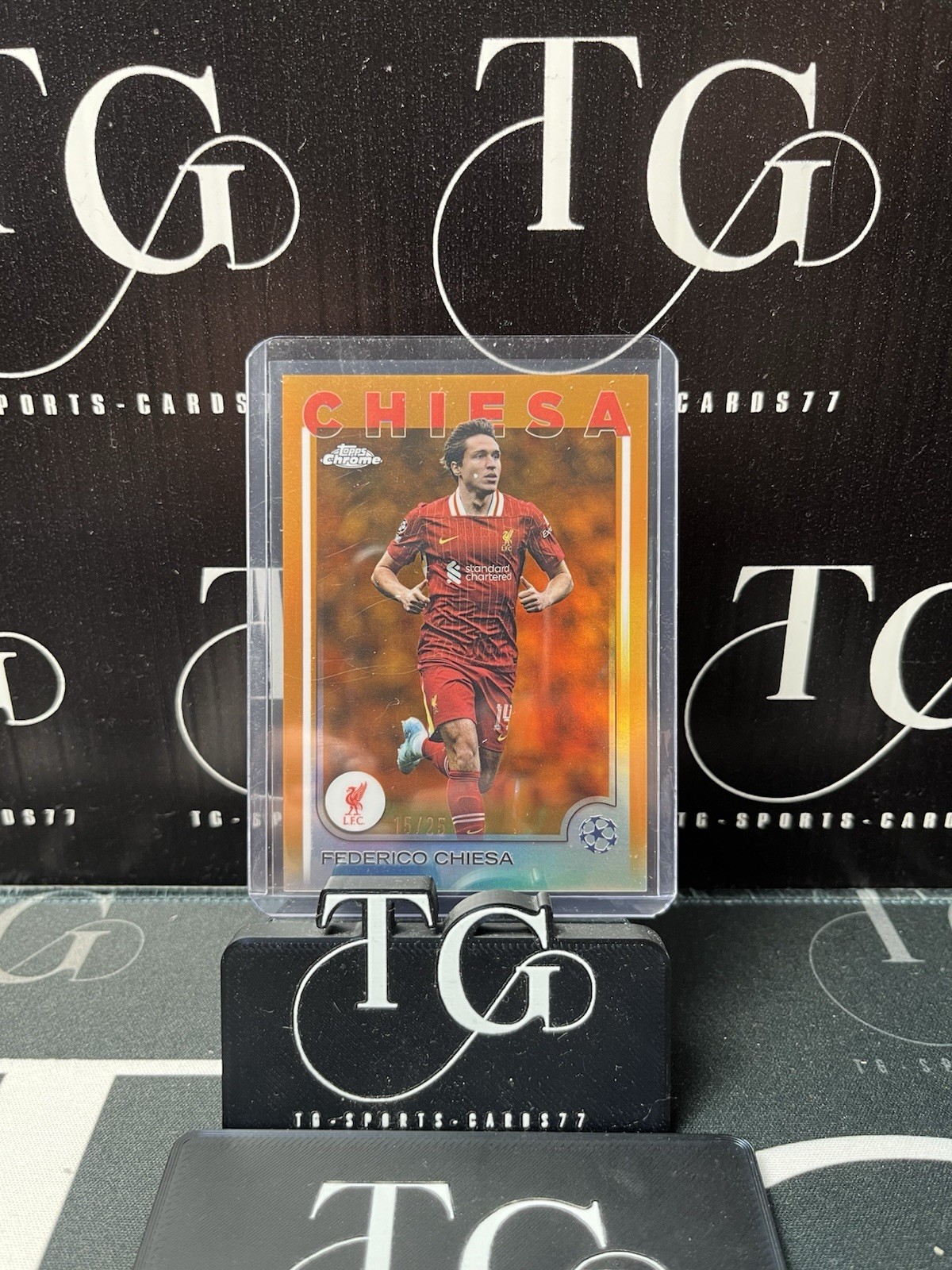 2024/25 Topps Chrome UCC Orange /25 Federico Chiesa Liverpool FC for sale on Ebay