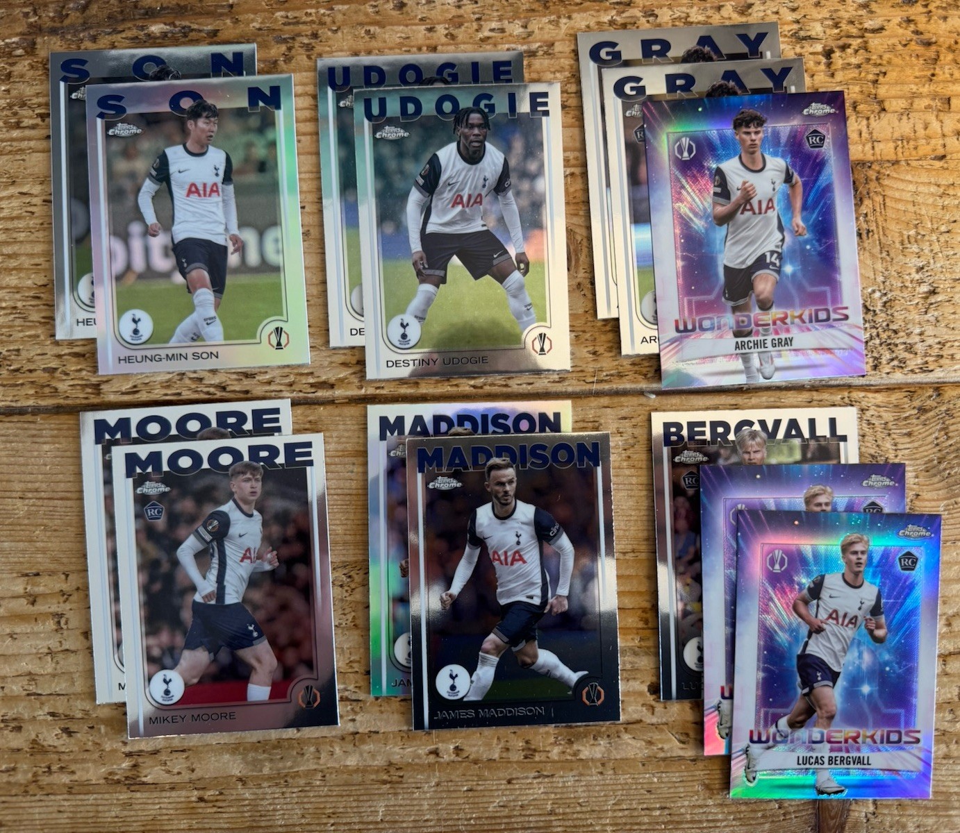 TOTTENHAM HOTSPUR SPURS Topps Chrome UCC Bundle Base Rookie Insert Gray Bergvall for sale on Ebay