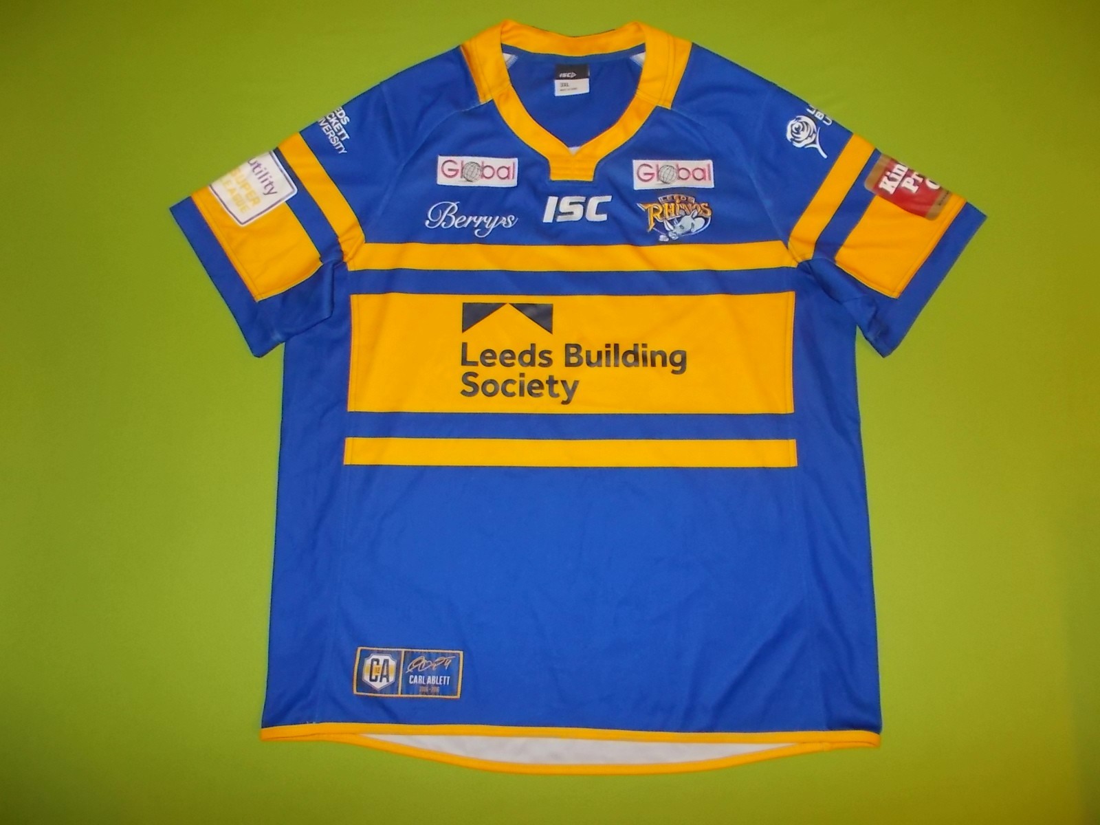 Shirt LEEDS RHINOS (3XL) (XXXL) ISC 2016 PERFECT !!! Rugby home England for sale on Ebay
