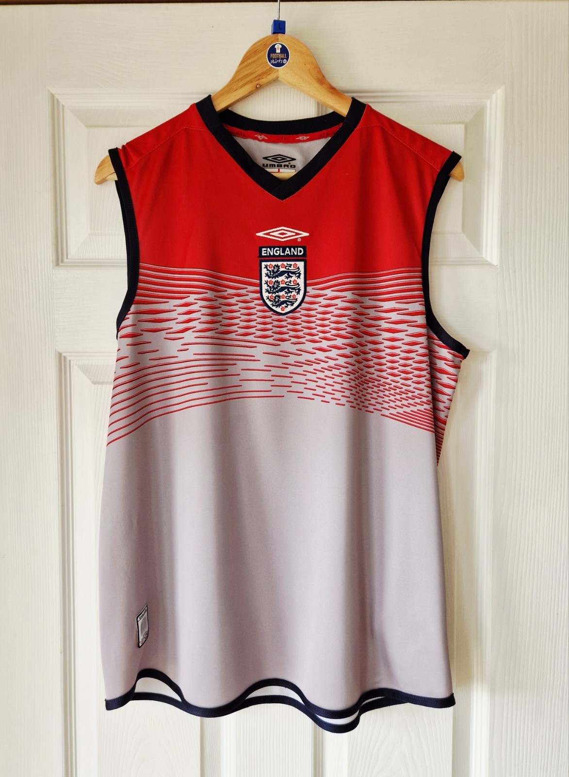 ENGLAND RARE FOOTBALL TRAINING VEST TOP - ADULT LARGE  for sale on Ebay